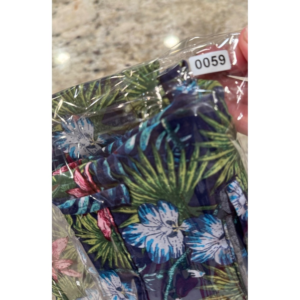 Hudson & Barrow Mens 30 Tropical Floral Shorts Navy Blue Hibiscus Palm Leaf - Picture 16 of 16
